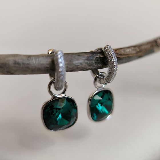 Срібні сережки з фіанітами