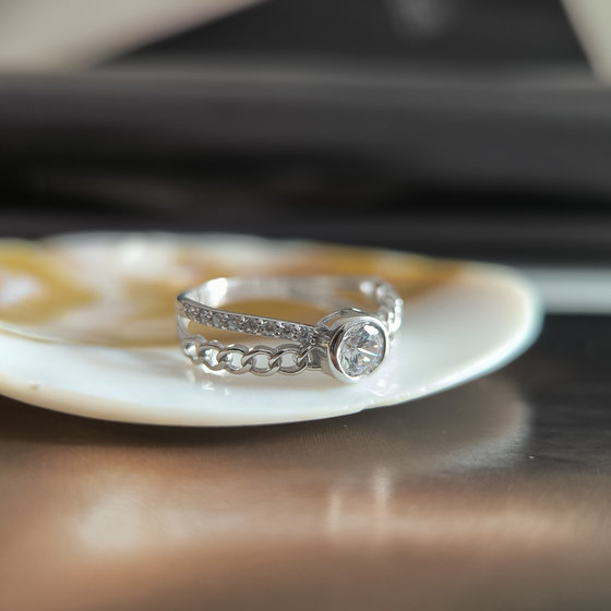 Silver Ring with Fianites