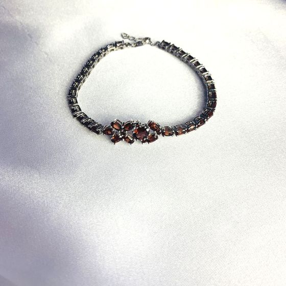 Срібний браслет з гранатом 11.613ct