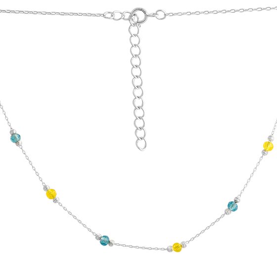 Silver necklace with phianites