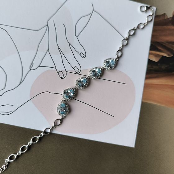 Срібний браслет з топазом 5,628 карата