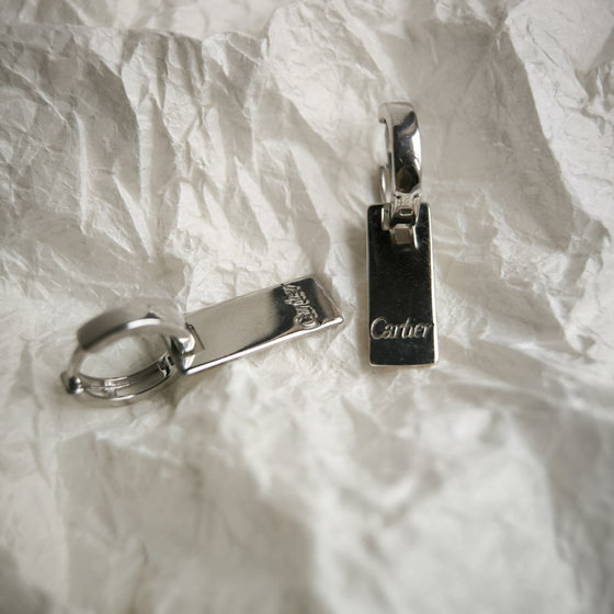 Silver earrings without stones