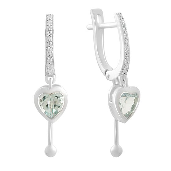 Silver earrings with 2.15ct topaz and cubic zirconia