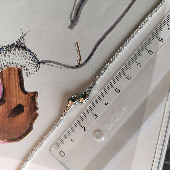 Silver bracelet with cubic zirconia