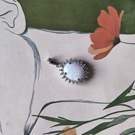 Срібна підвіска з опалом 1,265 карата