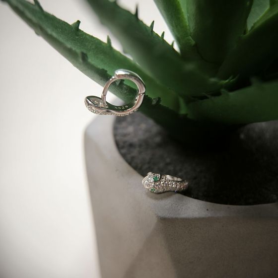 Silver Earrings with Fianites