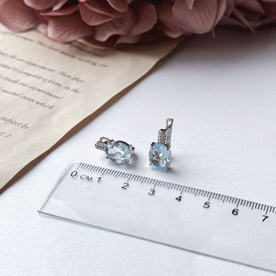 Серебряные серьги с топазом 6.188ct