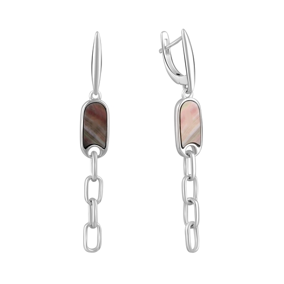 Silver earrings with mother-of-pearl