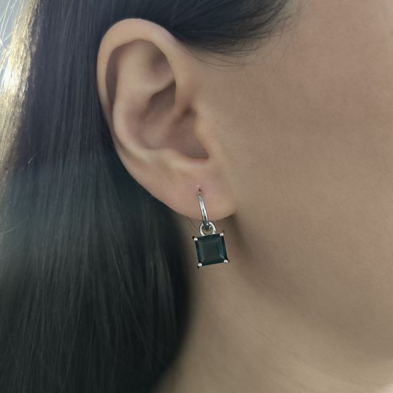 Серебряные серьги с топазом Лондон Блю 4.113ct