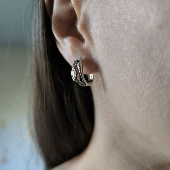 Срібні сережки з фіанітами