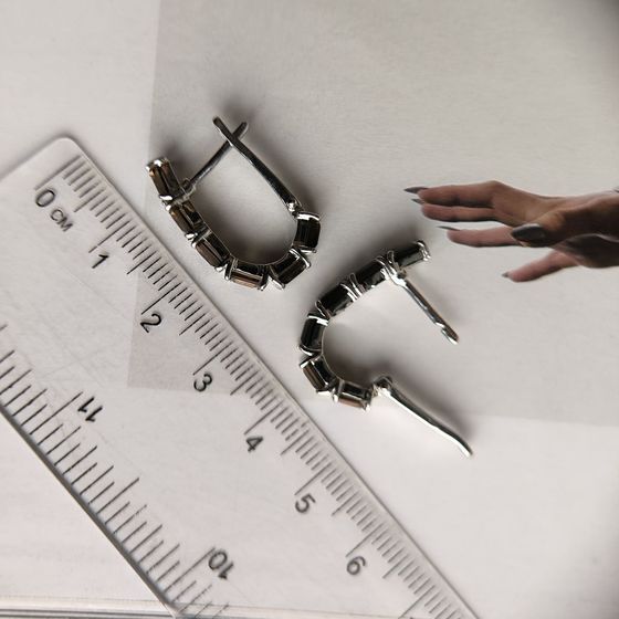 Серебряные серьги с раухтопазом (дымчатым кварцем) 4.258ct