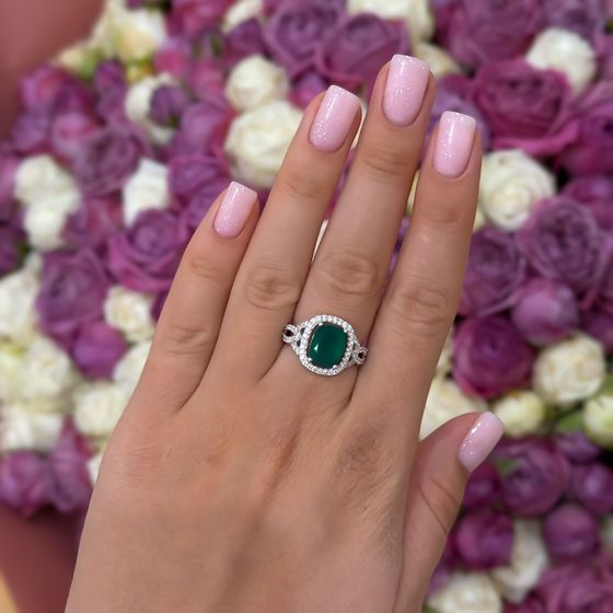 Серебряное кольцо с агатом 3.492ct