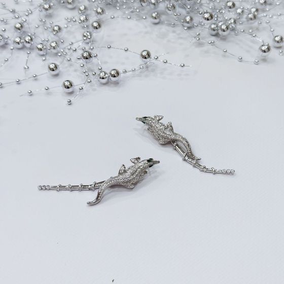 Silver Earrings with Fianites