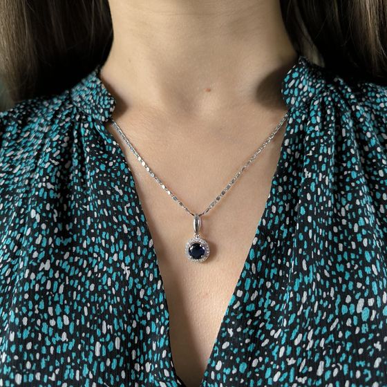 Срібна підвіска із сапфіром nano 1.862ct
