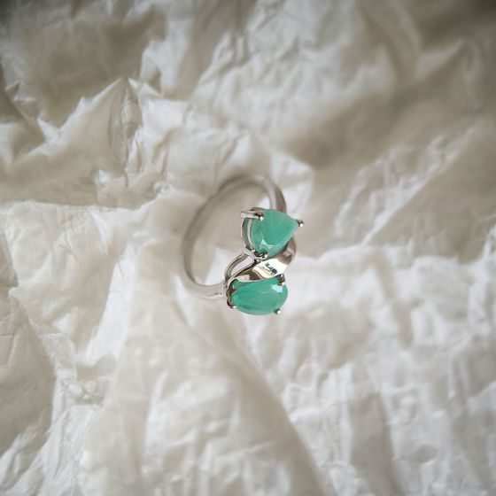 Срібна каблучка зі смарагдом 2.008ct