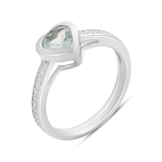 Silver ring with 1.173ct topaz and cubic zirconia