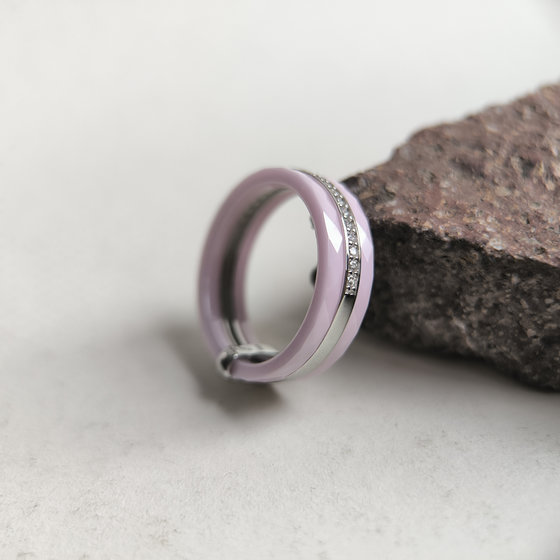 Silver ring with ceramics