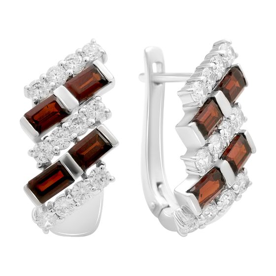 Срібні сережки з гранатом 6,25 карата