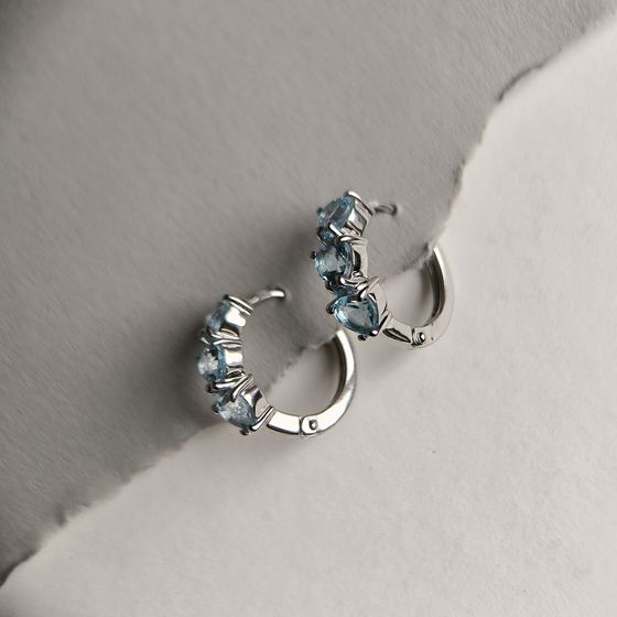 Серебряные серьги с топазом 5.859ct