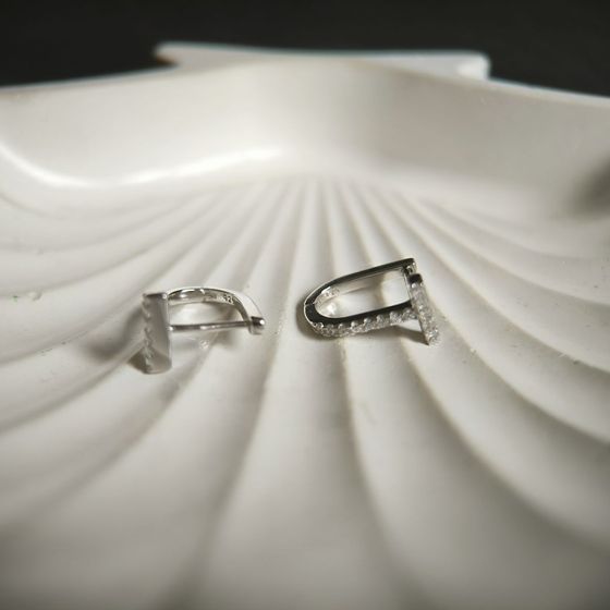 Silver Earrings with Fianites