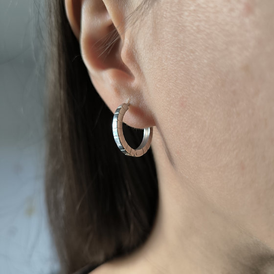 Silver earrings without stones