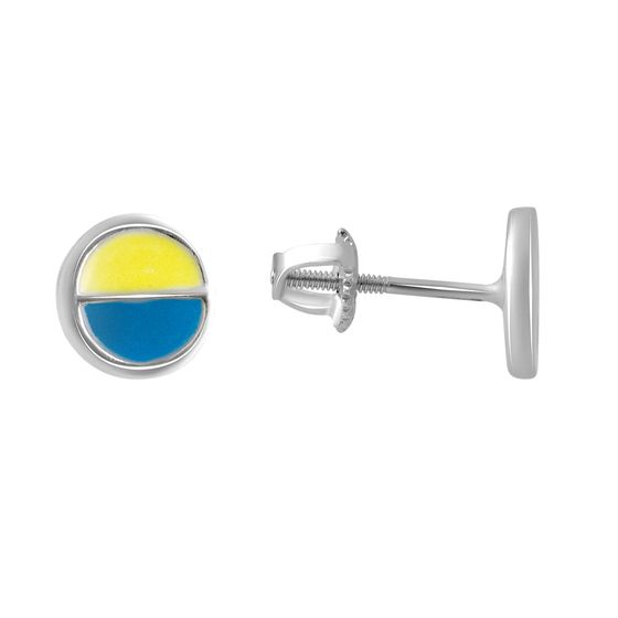 Срібні сережки з емаллю