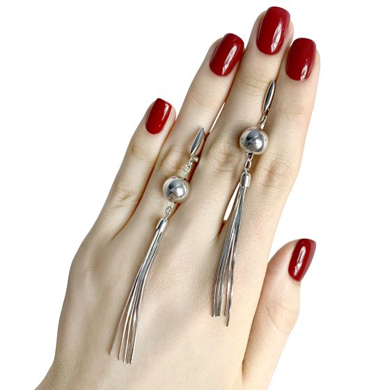 Silver earrings without stones