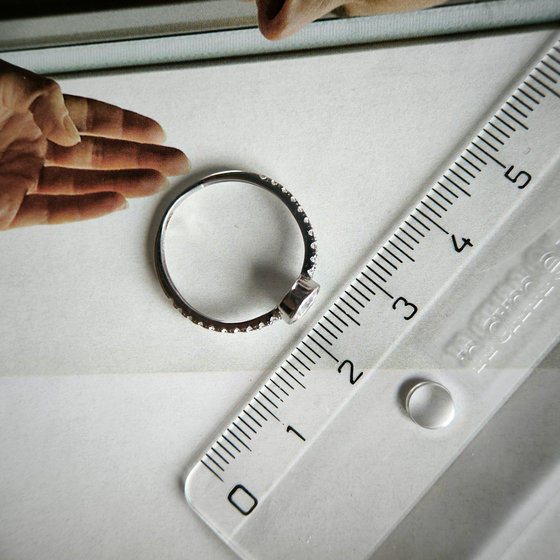 Silver ring with cubic zirconia