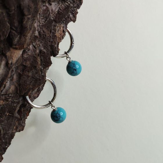 Срібні сережки з бірюзою