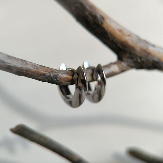 Silver earrings without stones