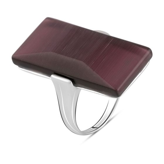 Silver cat's eye ring