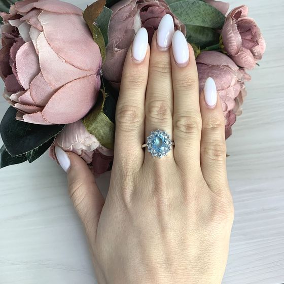 Серебряное кольцо с топазом 4.447ct