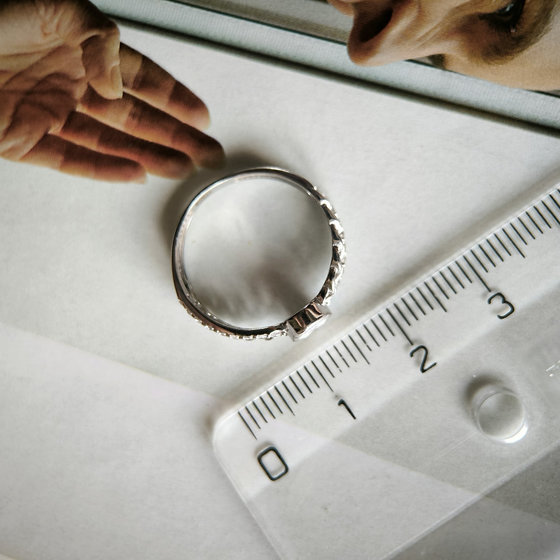 Silver ring with cubic zirconia