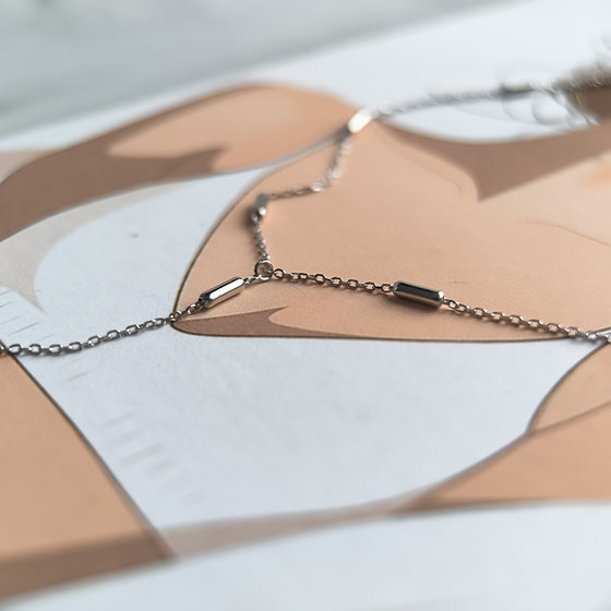 Silver necklace without stones