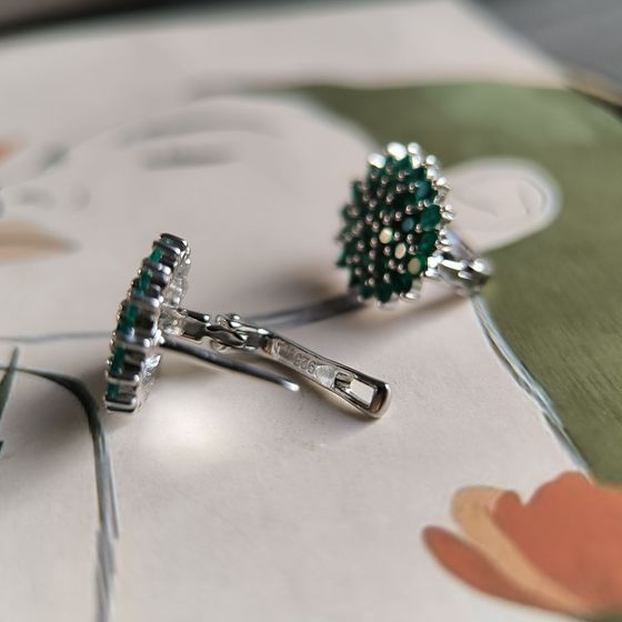 Срібні сережки з агатом 1.86ct