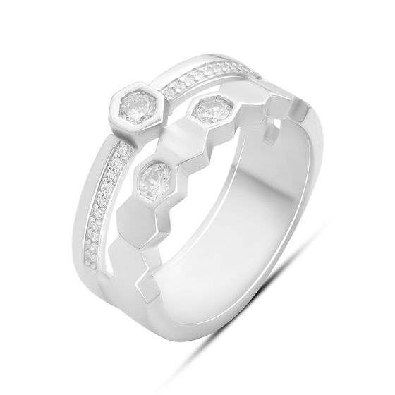 Silver Ring with Fianites