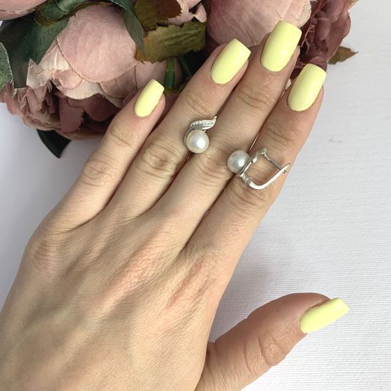 Срібні сережки з перлами 3.65ct