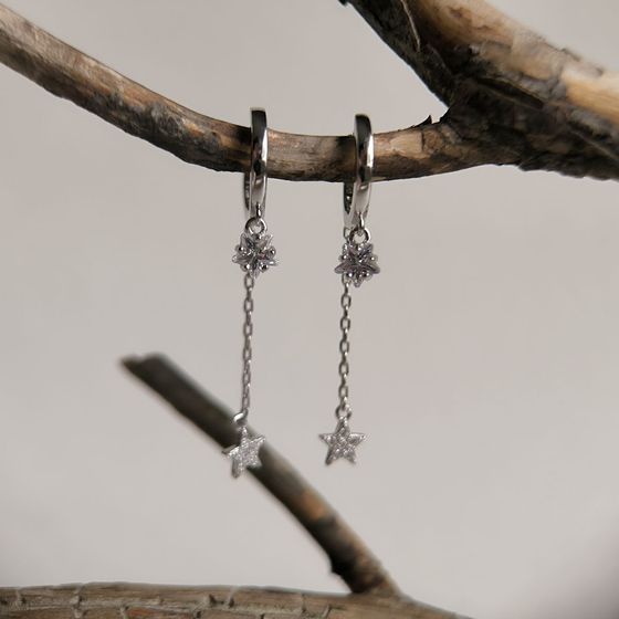 Silver Earrings with Fianites