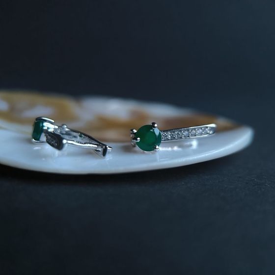 Срібні сережки з агатом 1.069ct