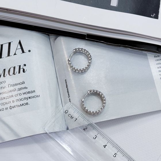 Silver earrings without stones