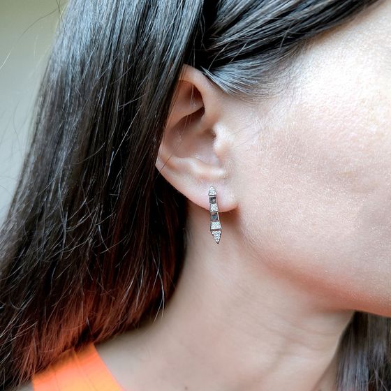 Срібні сережки з фіанітами