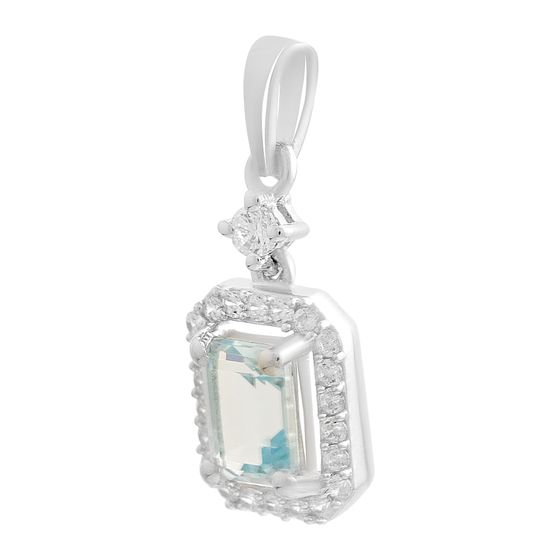 Серебряная подвеска с топазом 1.768ct, фианитами