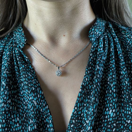 Срібна підвіска з фіанітами