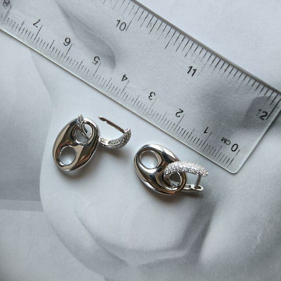 Срібні сережки з фіанітами