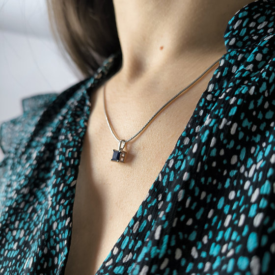 Срібна підвіска з сапфіром 0.772ct
