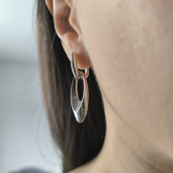 Срібні сережки з фіанітами