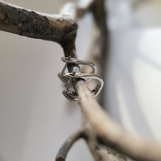 Срібні сережки з фіанітами