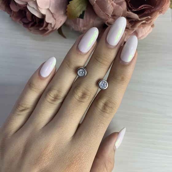 Срібні сережки з фіанітами