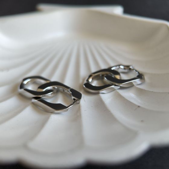 Silver earrings without stones