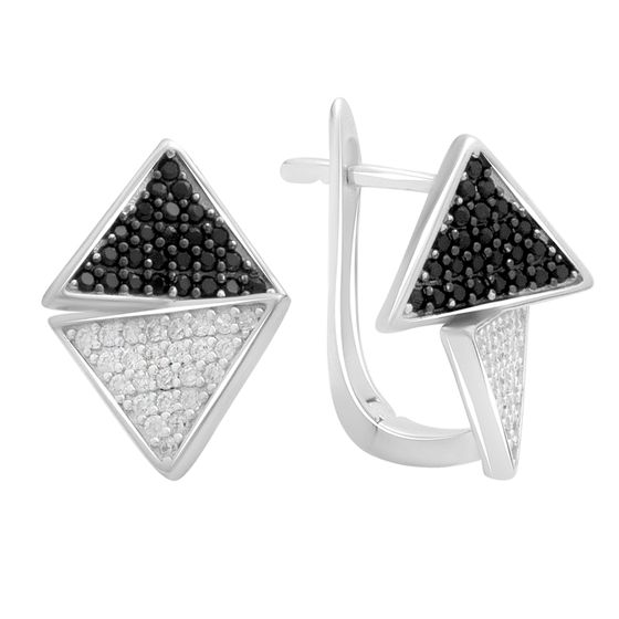 Silver Earrings with Fianites